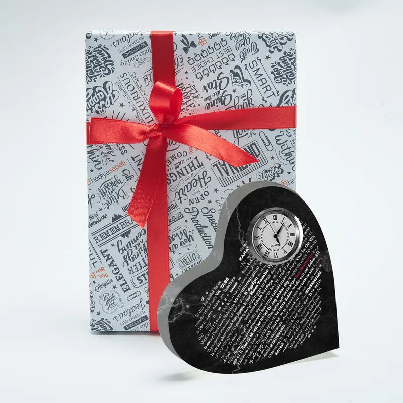 Heart-Shaped Multilingual Love Clock for Her