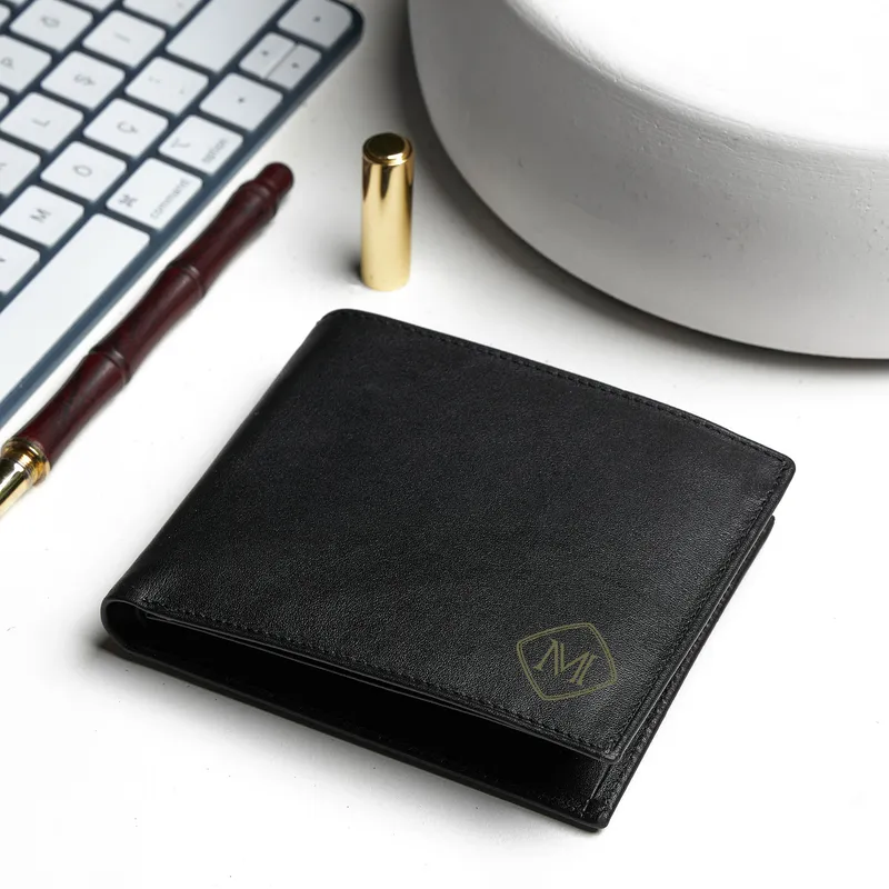 Personalised Leather Wallet with Initials for Men
