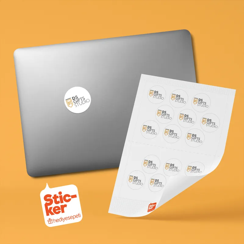 15 pcs Circle Logo Printed Sticker