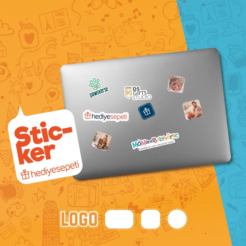 15 pcs Logo Printed Sticker