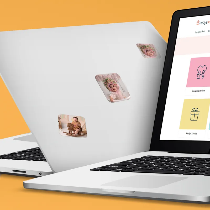 16 Square Photo Printed Stickers