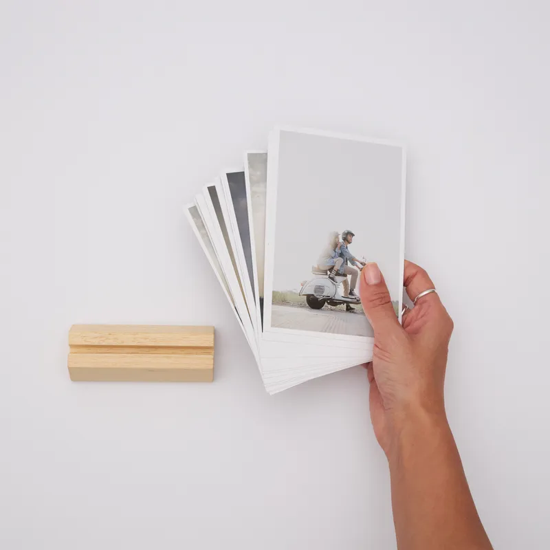 Personalised Photo Print Set with Wooden Display Stand 4x6