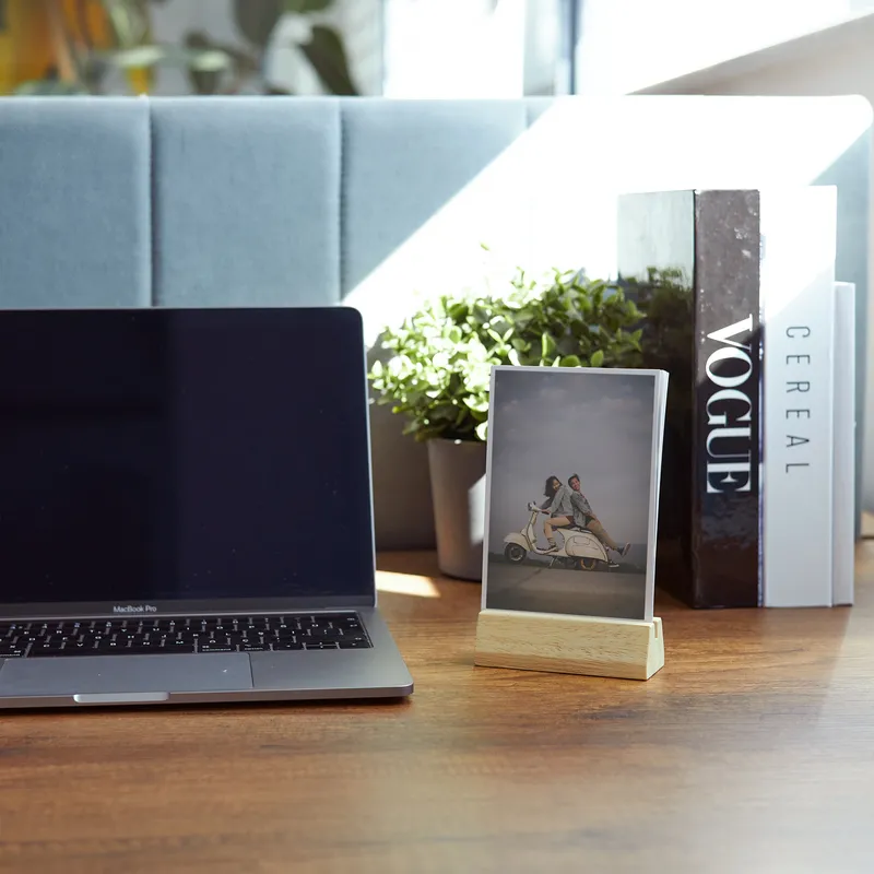 Personalised Photo Print Set with Wooden Display Stand 4x6