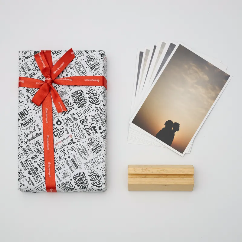 Personalised Photo Print Set with Wooden Display Stand 4x6
