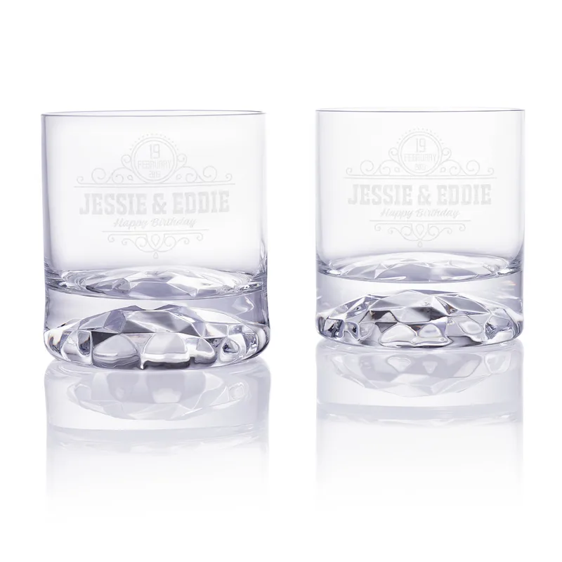 2 pcs Whiskey Glasses Set in Wooden Box