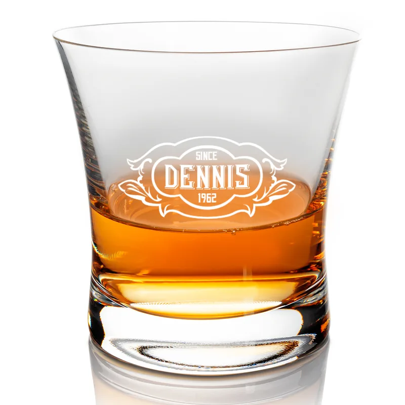 Personalised Whiskey Glass Set with Wooden Gift Box