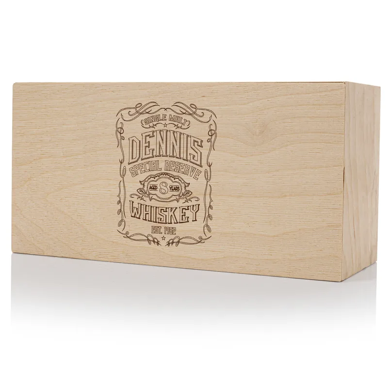 Personalised Whiskey Glass Set with Wooden Gift Box