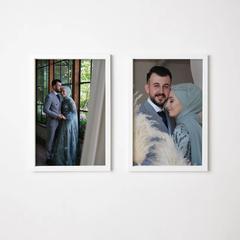 2pcs Self Adhesive White Photo Frame Pack for Wall