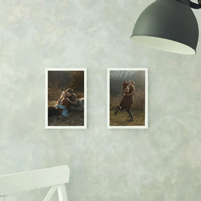 2pcs Self Adhesive White Photo Frame Pack for Wall