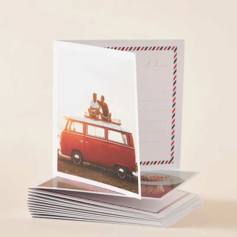 3.94 x 3.94 İnches Foldable Photo Printed 12 Piece Message Card