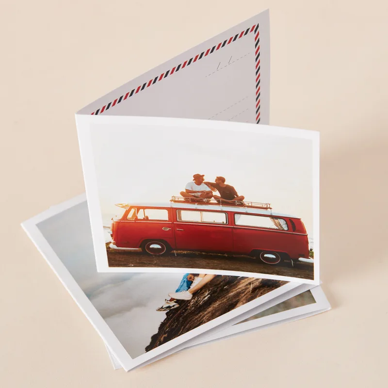3.94 x 3.94 İnches Foldable Photo Printed 12 Piece Message Card