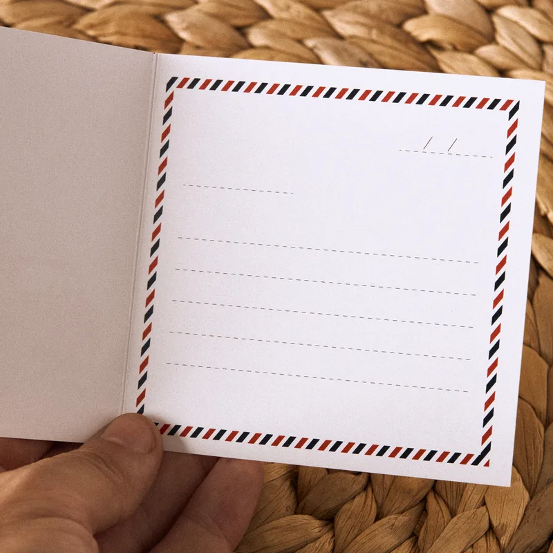 3.94 x 3.94 İnches Foldable Photo Printed 12 Piece Message Card