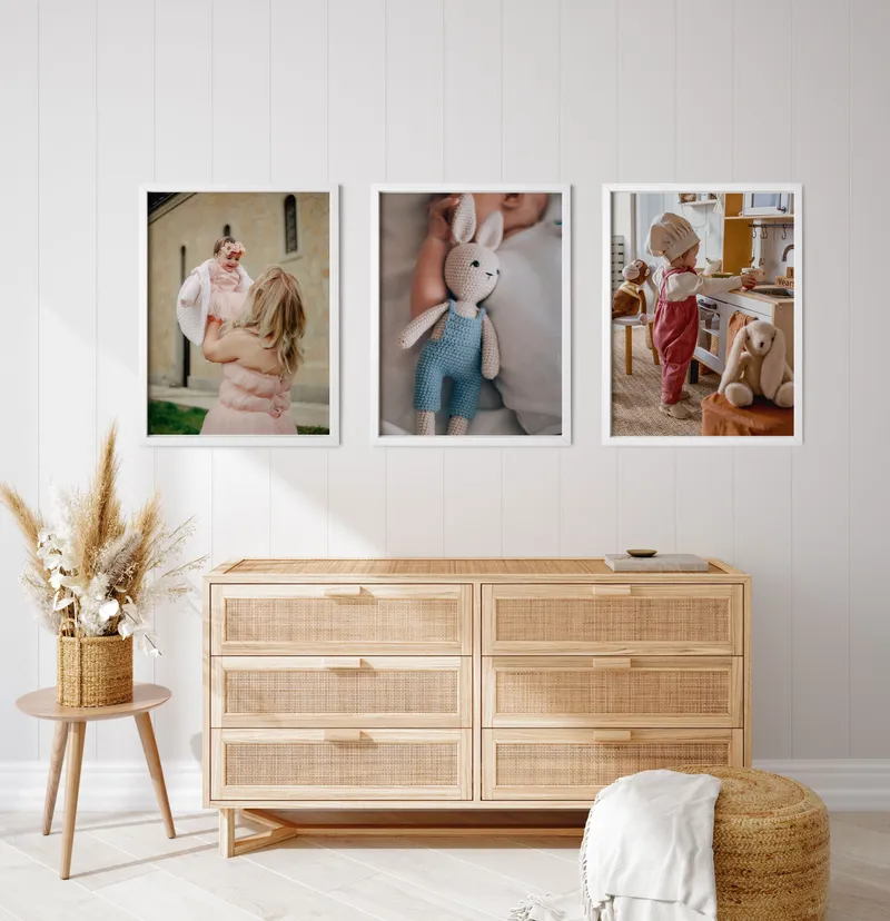Personalised Wall Frame Set with 30x40cm Photo Prints