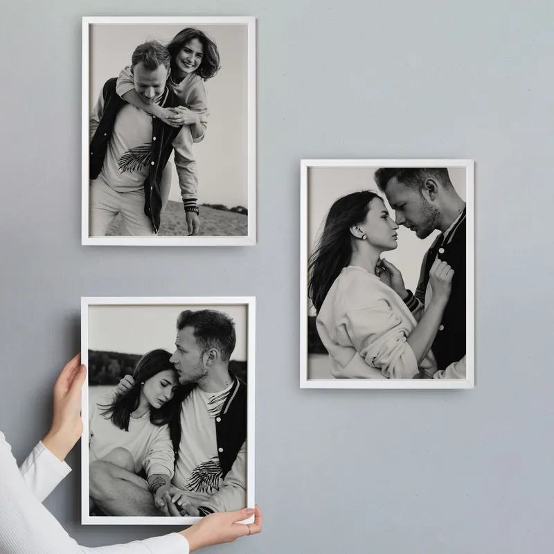 Personalised Wall Frame Set with 30x40cm Photo Prints