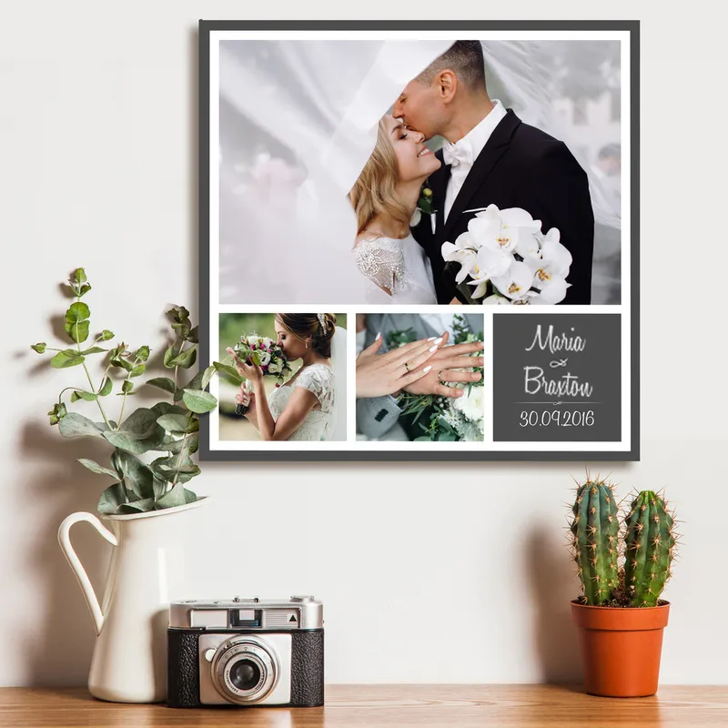 Personalised Collage Canvas with Photos and Name Gift