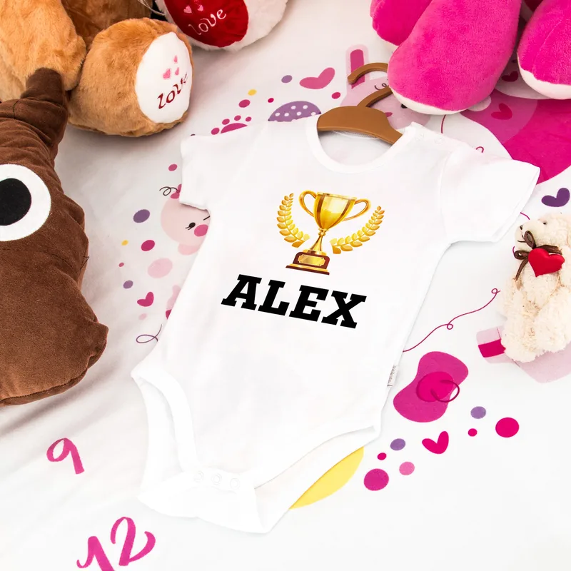 3 Piece Baby Bodysuit with Soccer Design