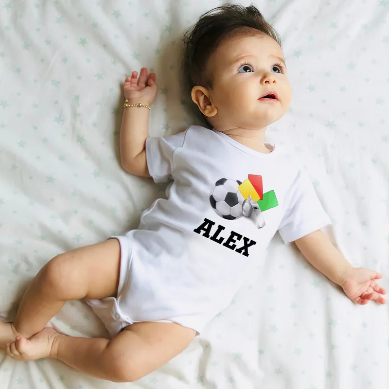 3 Piece Baby Bodysuit with Soccer Design