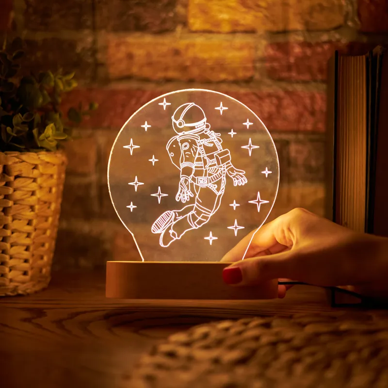 3D Astronaut Design LED Night Lamp