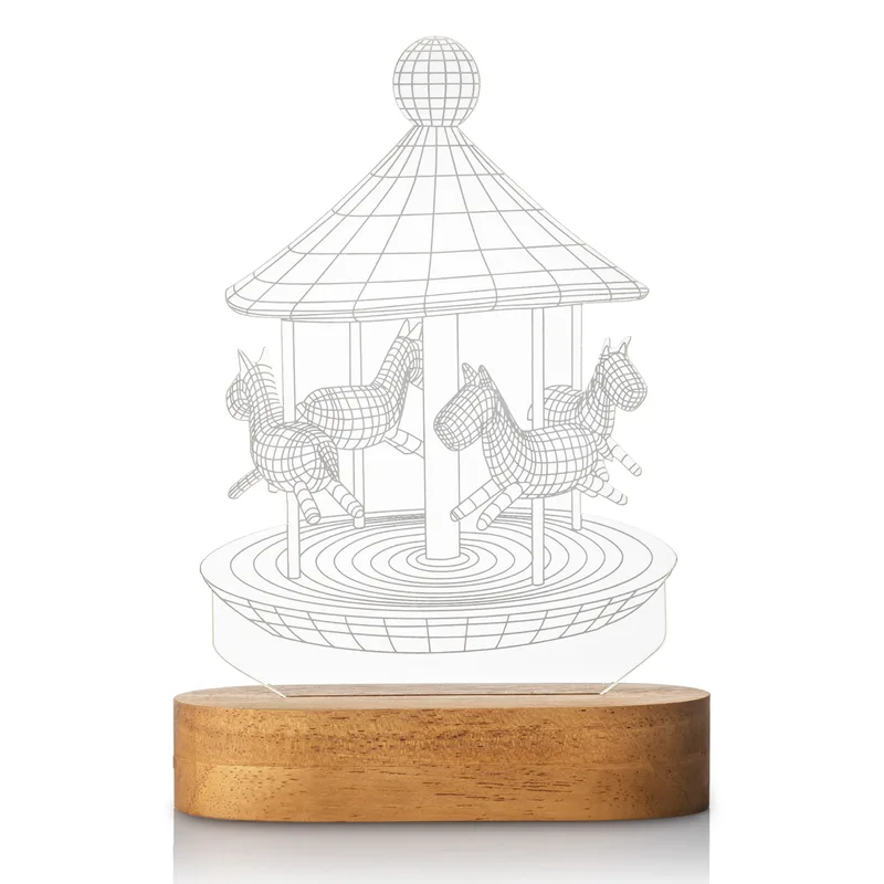 3D Carousel Design LED Lamp