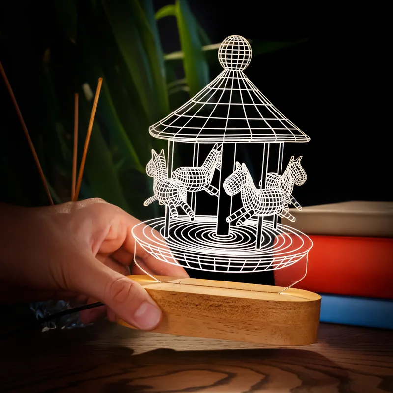 3D Carousel Design LED Lamp