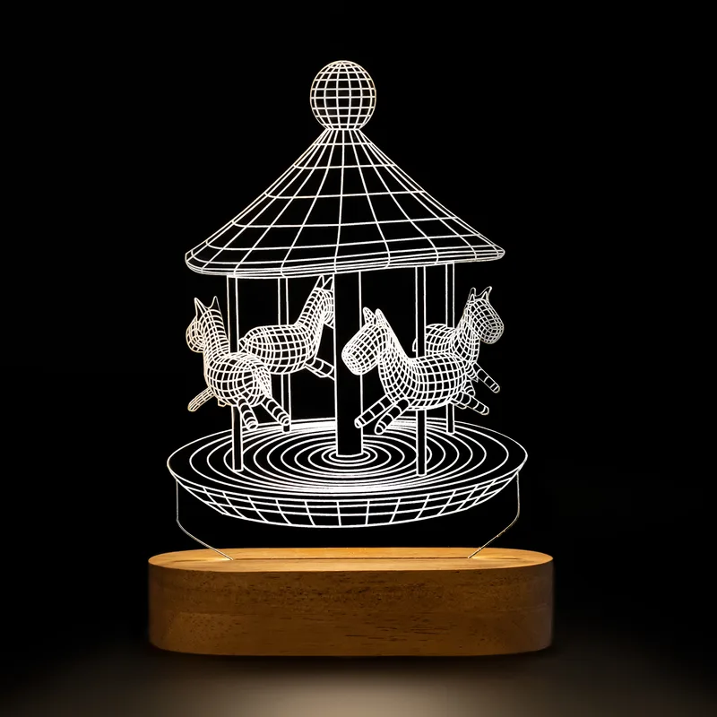 3D Carousel Design LED Lamp