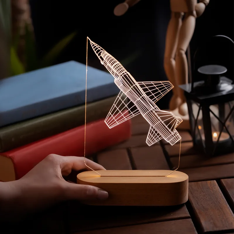 3D Fighter Jet Design LED Lamp