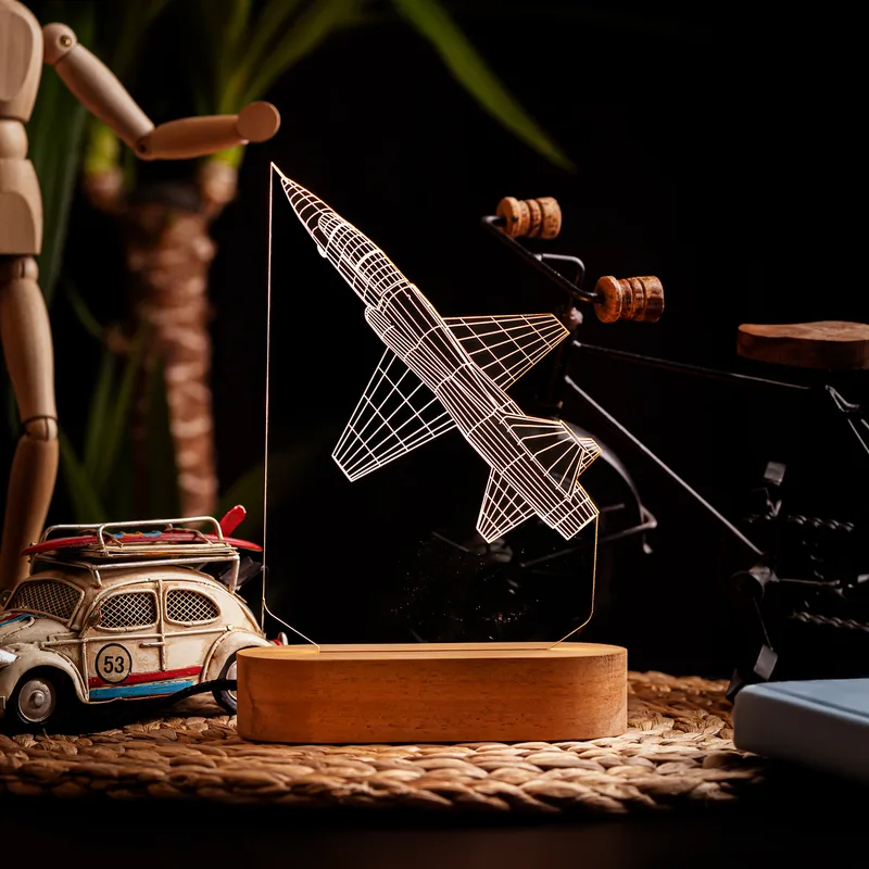 3D Fighter Jet Design LED Lamp