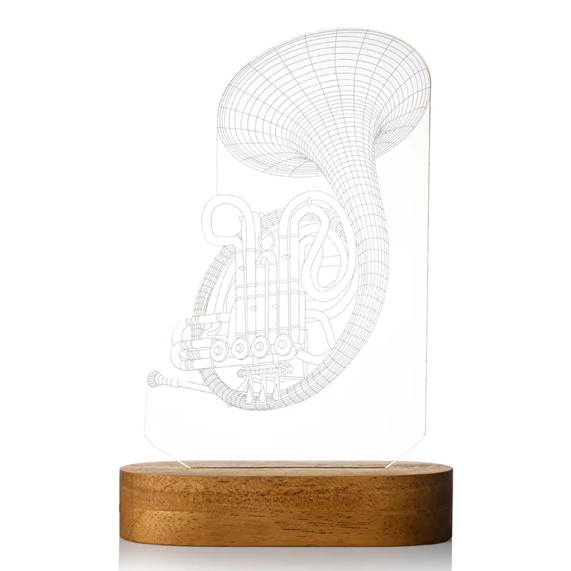 3D French Horn Design LED Lamp