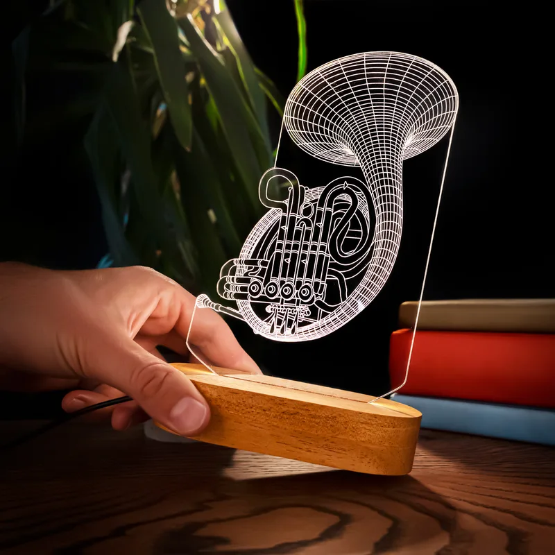 3D French Horn Design LED Lamp