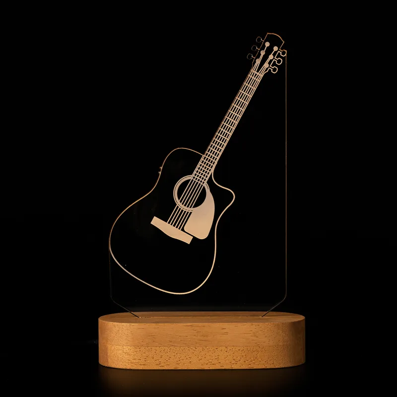 3D Guitar Design LED Night Lamp