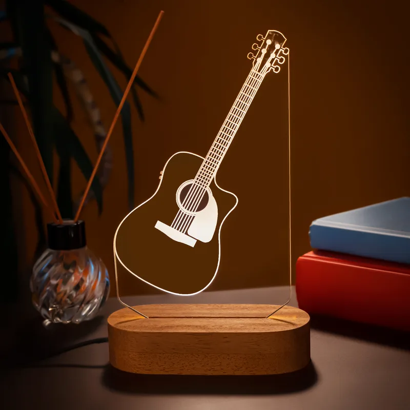 3D Guitar Design LED Night Lamp