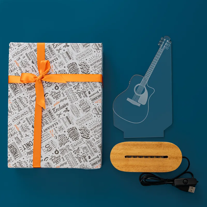 3D Guitar Design LED Night Lamp