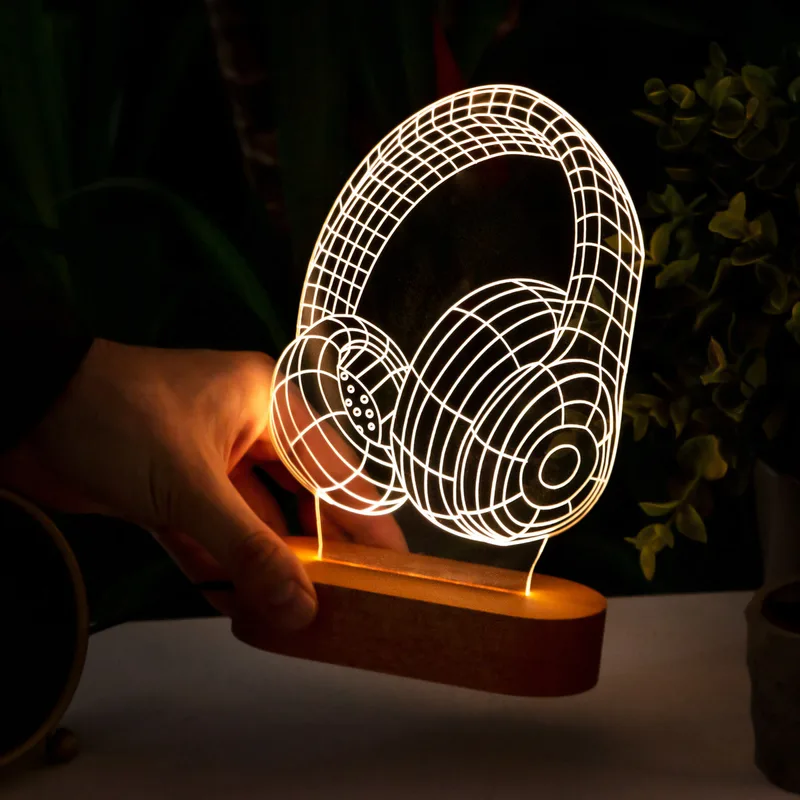 3D Headphone Design Led Lamp