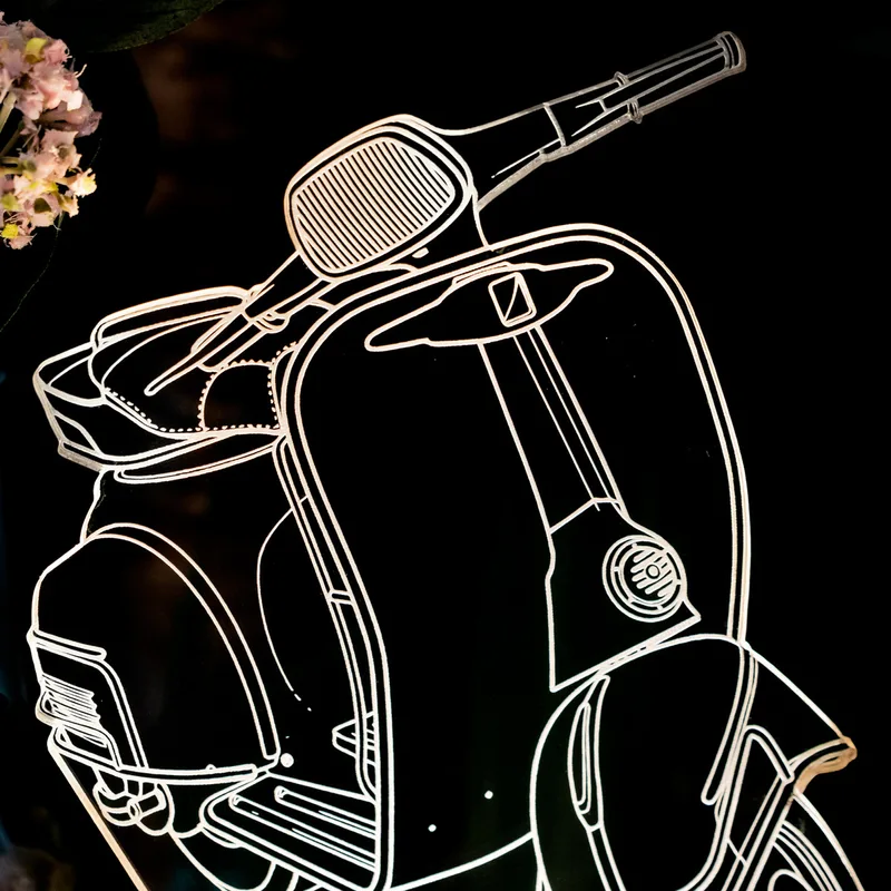 3D Led Lamp as Gift for Scooter Motorcycle Lovers