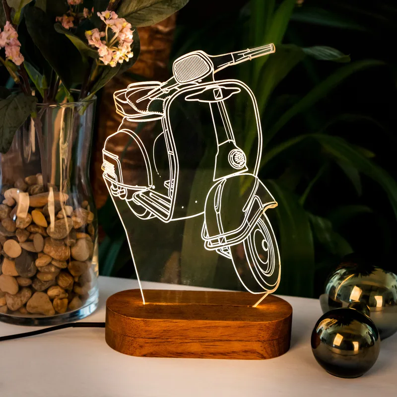 3D Led Lamp as Gift for Scooter Motorcycle Lovers