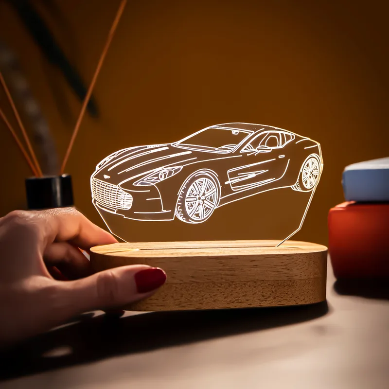 Car Enthusiast 3D LED Night Light for Speed Lovers