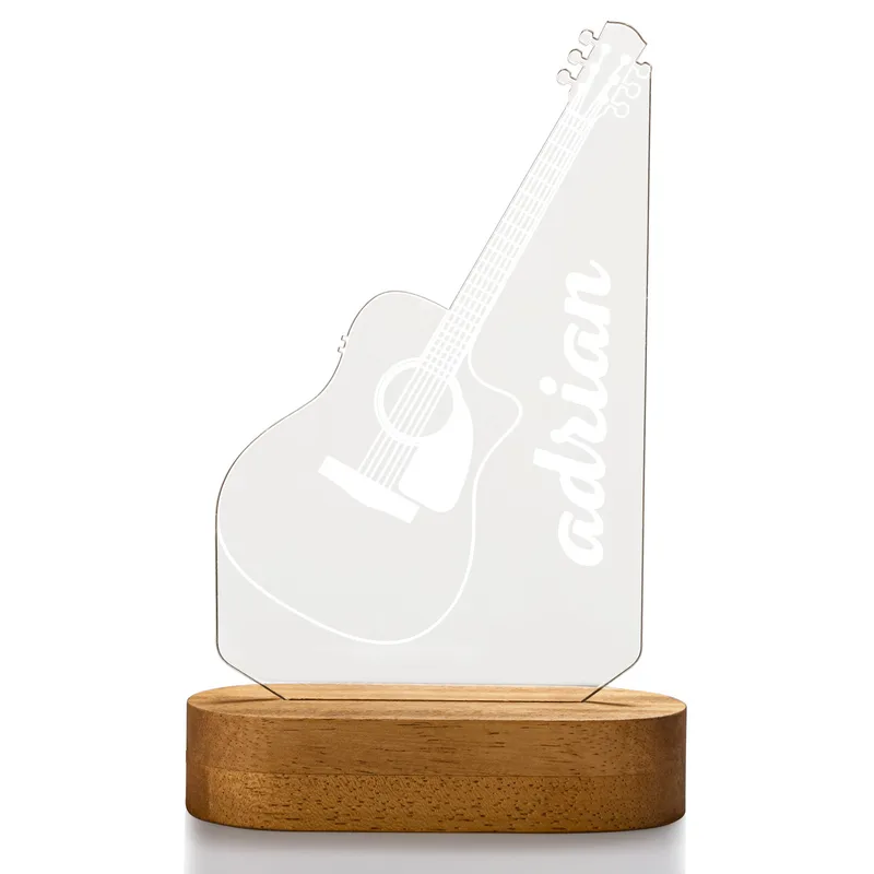 3D LED Lamp with Classic Guitar for Music Lovers