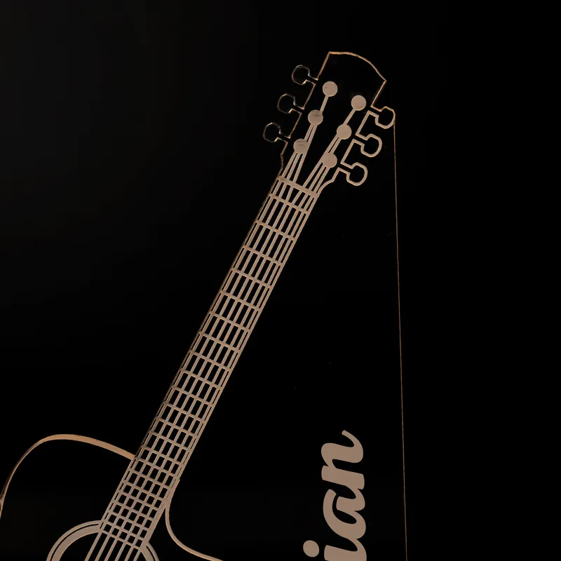 3D LED Lamp with Classic Guitar for Music Lovers