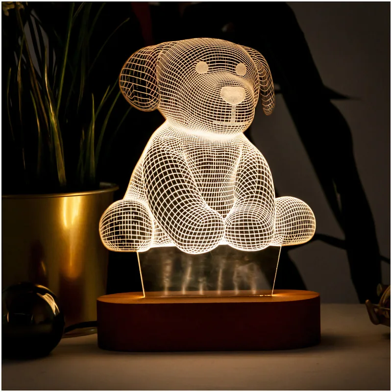 3D Led Lamp With Cute Dog Design