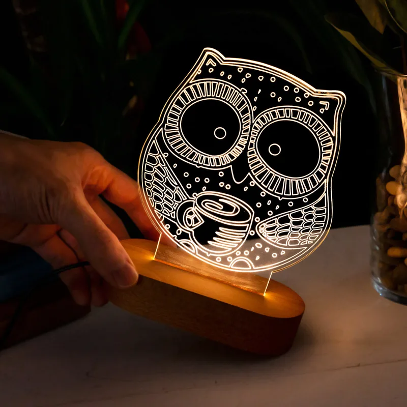 3D Led Lamp With Ethnic Owl Design