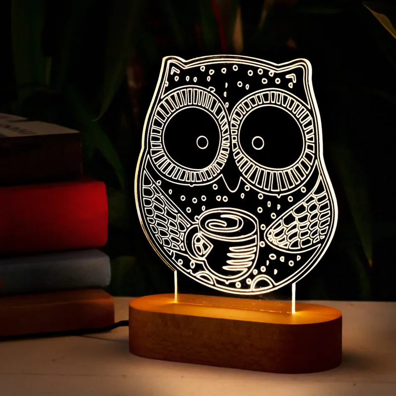 3D Led Lamp With Ethnic Owl Design