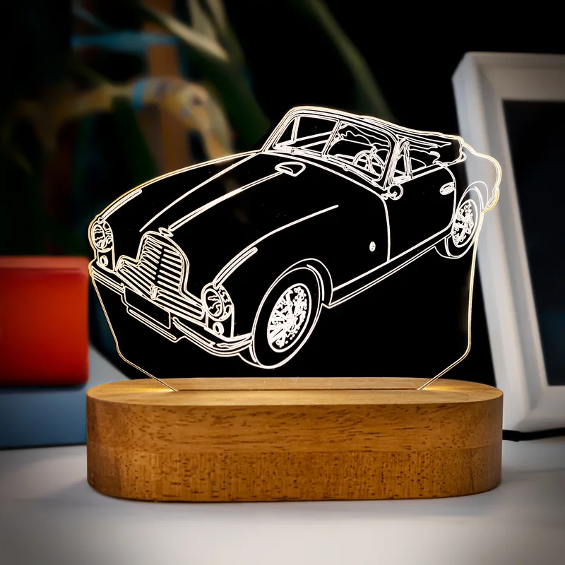 Vintage Car 3D LED Lamp for Car Enthusiasts