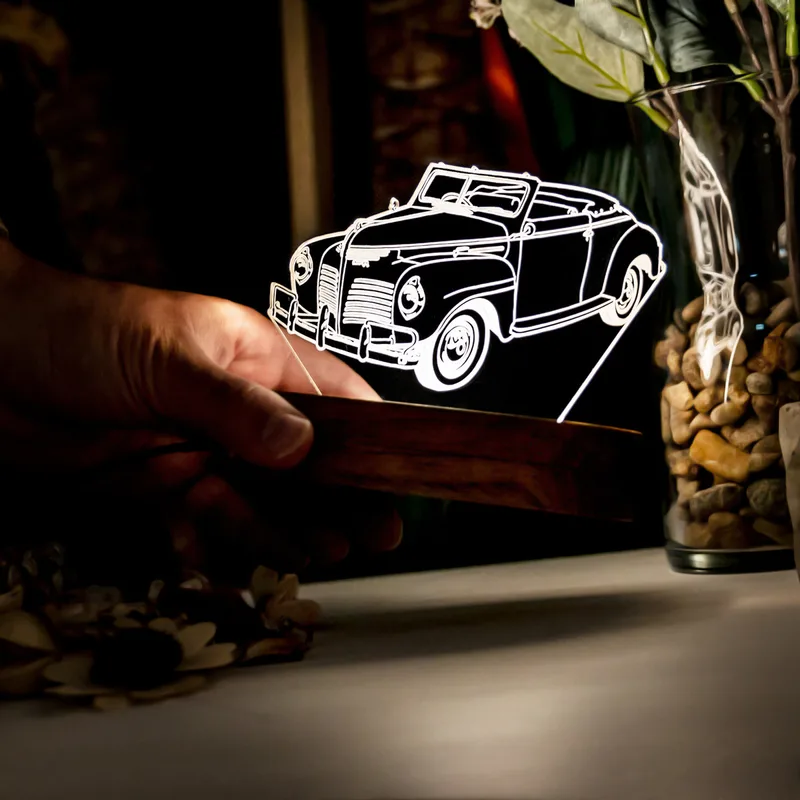 Vintage Car 3D LED Lamp - Perfect Gift for Car Lovers