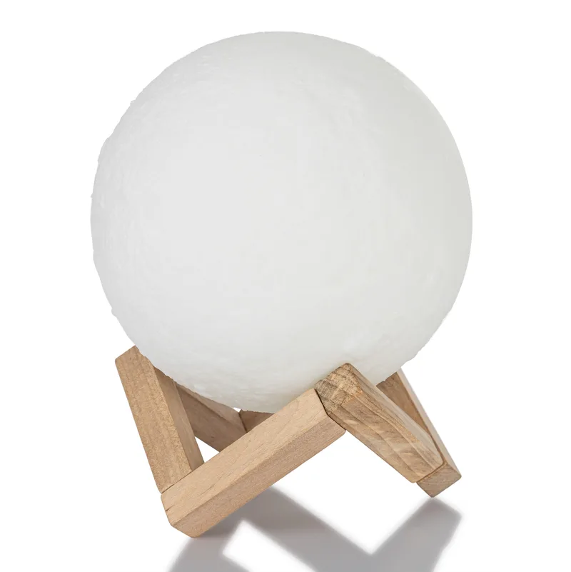 3D Moon Night Lamp with Wooden Stand