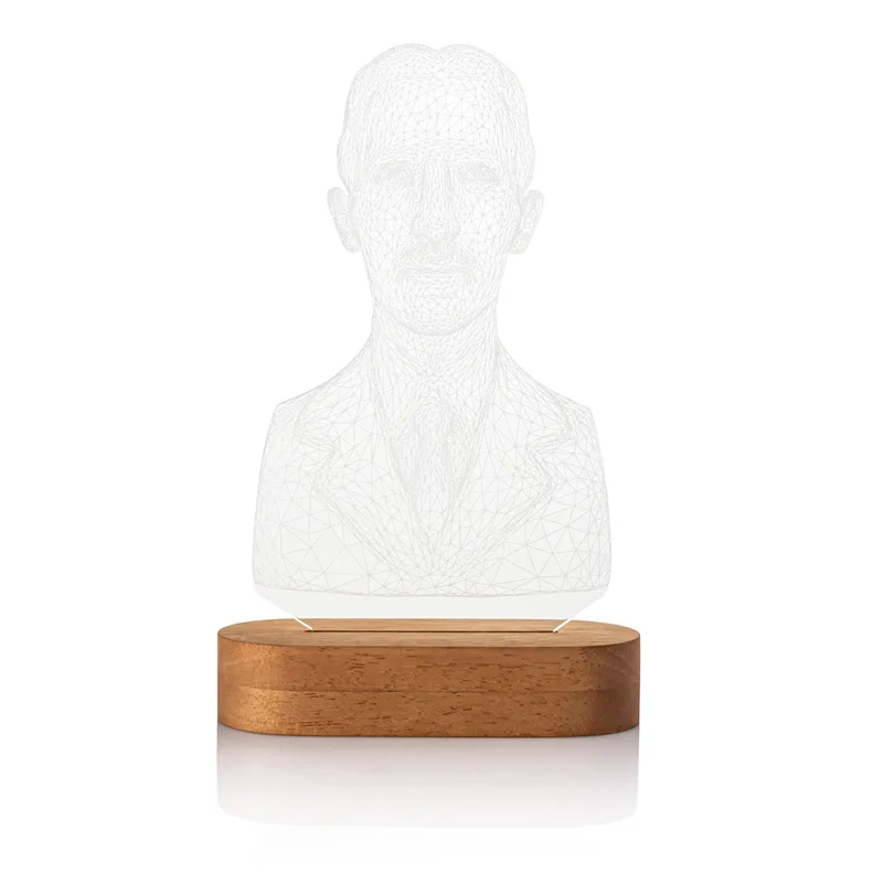 3D Nicola Tesla Bust Design LED Lamp