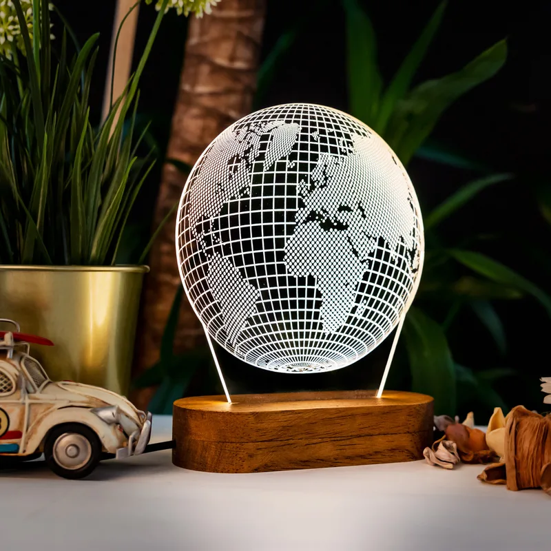 3D World Map LED Night Light for Travel Lovers