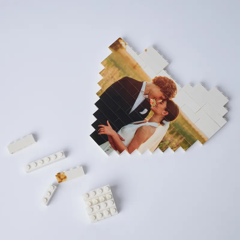 48-Piece Photo Heart Brick Puzzle