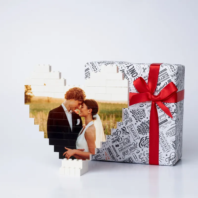 48-Piece Photo Heart Brick Puzzle