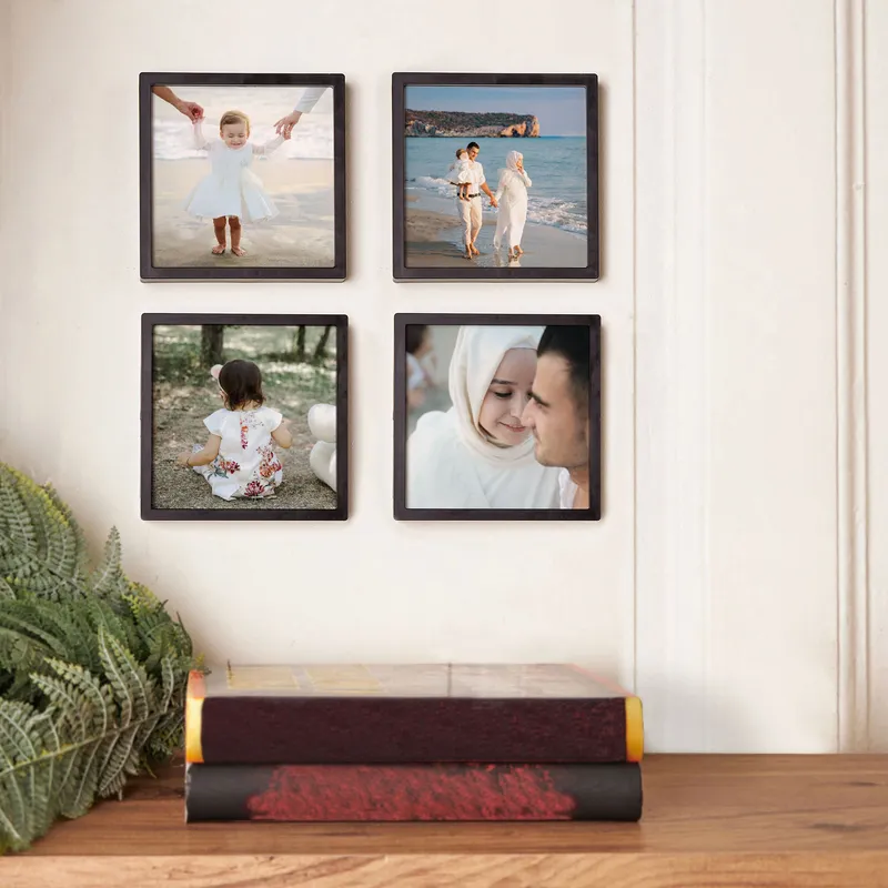 4 pcs Self Adhesive Photo Frame Set with Photo Prints