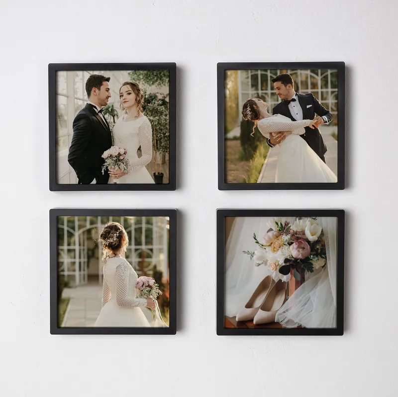 4 pcs Self Adhesive Photo Frame Set with Photo Prints